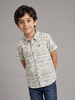 Allen Solly - Boys White Cotton Collar Neck Shirt