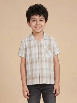 Allen Solly - Boys White Cotton Collar Neck Shirt