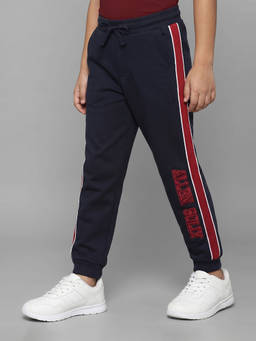 Allen Solly - Boys Navy Blue Embroidered Joggers