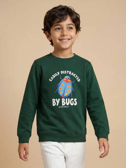 Allen Solly - Boys Green Graphic Sweatshirt