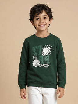 Allen Solly - Boys Green Graphic Sweatshirt