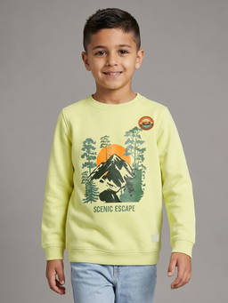 Allen Solly - Boys Yellow Graphic Sweatshirt