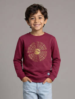 Allen Solly - Boys Maroon Graphic Sweatshirt