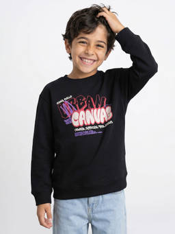 Allen Solly - Boys Black Graphic Sweatshirt