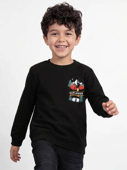 Allen Solly - Boys Black Graphic Sweatshirt