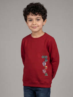 Allen Solly - Boys Red Graphic Sweatshirt