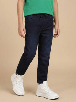 Allen Solly - Boys Navy Blue Solid Jeans