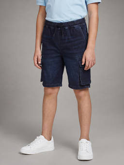 Allen Solly - Boys Navy Blue Solid Shorts