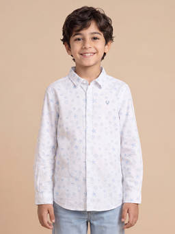 Allen Solly - Boys White Print Casual Shirt