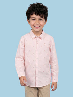 Allen Solly - Pink Cotton Regular Shirt