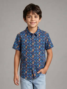 Allen Solly - Blue Cotton Regular Shirt
