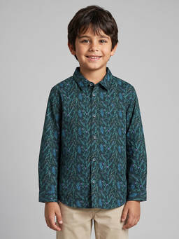 Allen Solly - Green Cotton Regular Shirt