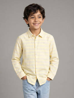 Allen Solly - Boys Yellow Stripe Casual Shirt