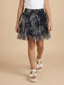 Allen Solly - Grey Cotton Printed Skorts