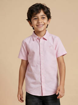 Allen Solly - Pink Solid Half Sleeves Casual Shirt