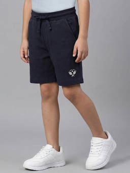 Allen Solly - Boys Navy Blue Textured Shorts