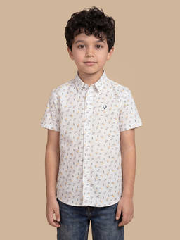 Allen Solly - Boys White Printed Casual Shirt