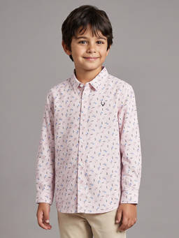 Allen Solly - Boys Pink Floral Printed Casual Shirt