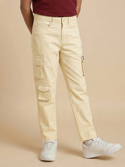 Allen Solly - Boys Beige Solid Trouser