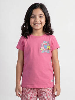 Allen Solly - Girls Pink Graphic Print Casual T-Shirt