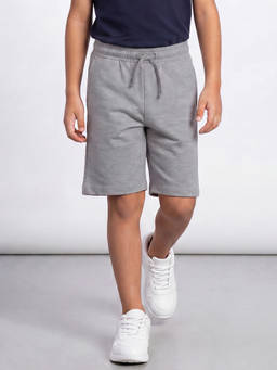 Allen Solly - Grey Cotton Blend Slit Pocket Solid Shorts