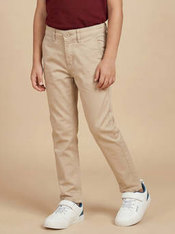 Allen Solly - Boys Beige Solid Trouser