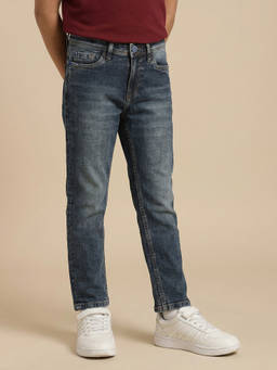 Allen Solly - Boys Blue Cotton Blend Jeans