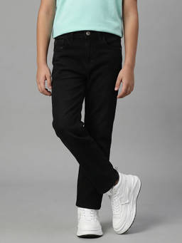 Allen Solly - Boys Black Cotton Blend Jeans