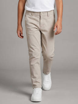 Allen Solly - Boys Beige Solid Trouser