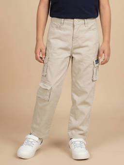 Allen Solly - Boys Beige Solid Trouser
