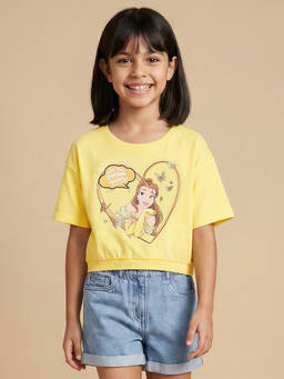 Allen Solly - Girls Yellow Graphic Print Casual T-Shirt