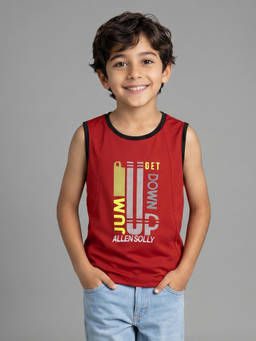 Allen Solly Junior - Boys Red Graphic T-shirts