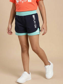 Allen Solly Junior - Girls Navy Patterned Shorts