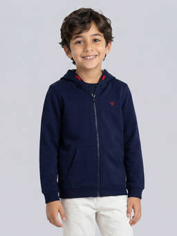 Allen Solly Junior - Boys Navy Solid Regular Fit Sweatshirt