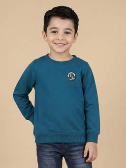 Allen Solly Junior - Boys Blue Solid Regular Fit Sweatshirt
