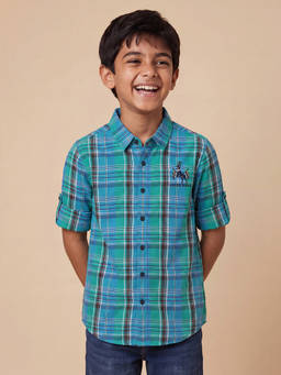 Allen Solly Junior - Boys Multi-Color Modal Checks Shirt