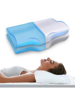 SLEEPSIA - Gel Contour Cervical Orthopedic Pillows for Neck and Shoulder Support (Set of 2)