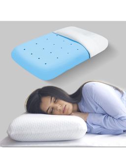 SLEEPSIA - Standard Ventilated Memory Foam Gel Orthopedic Bed Pillow White