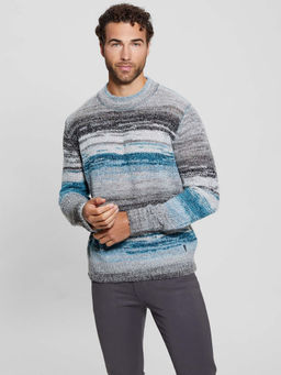 Guess - Multicolor Sherpa Printed Round Neck Full Sleeve Sweater