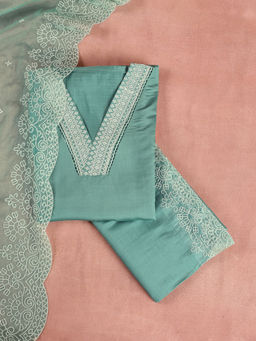 Libas - Turquoise Embroidered Unstitched Suit (Set of 3)