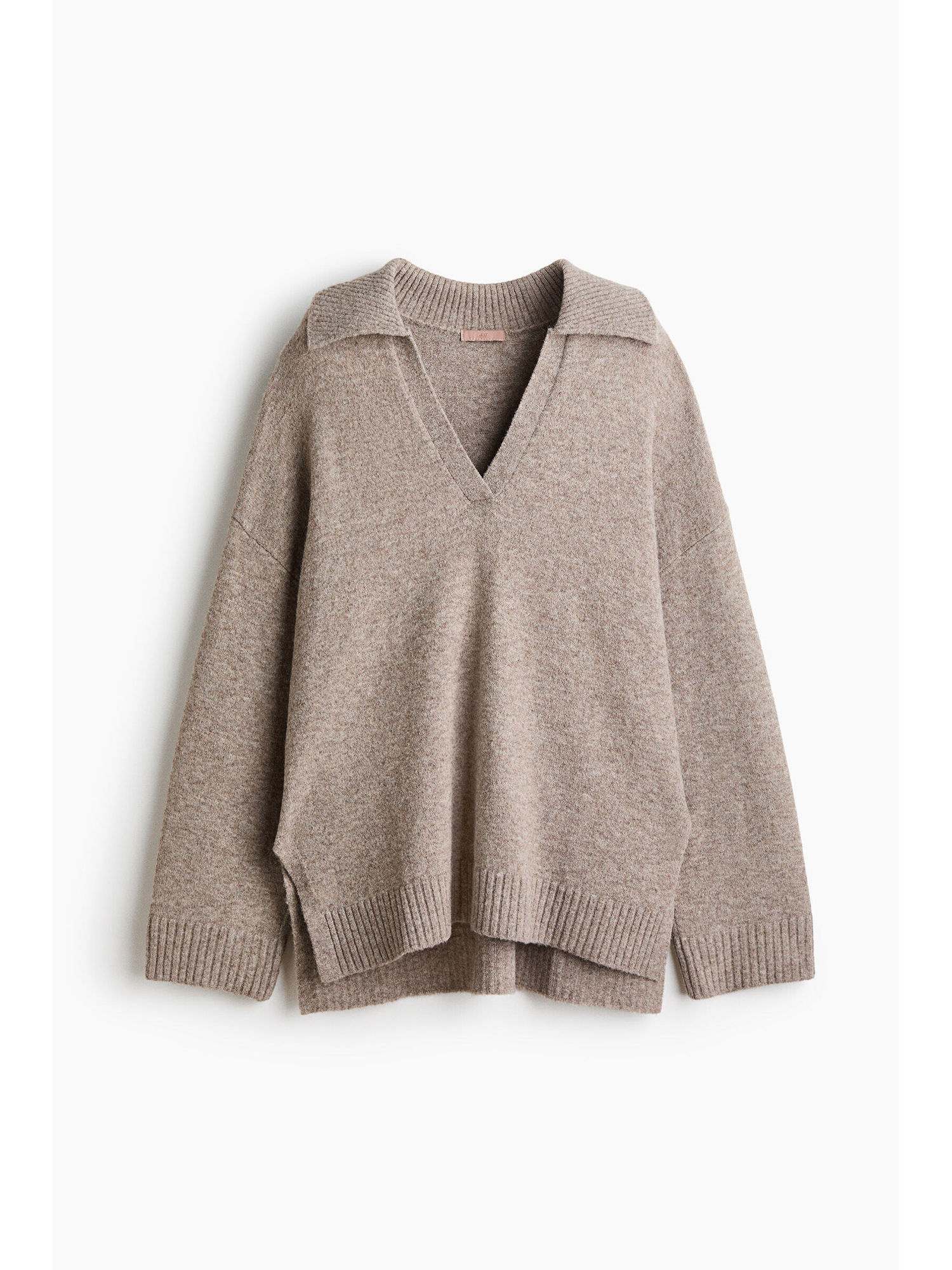 h&m Women Beige Fine-knit collared jumper-picture-46