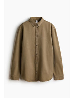 H&M - Women Brown Oversized denim shirt