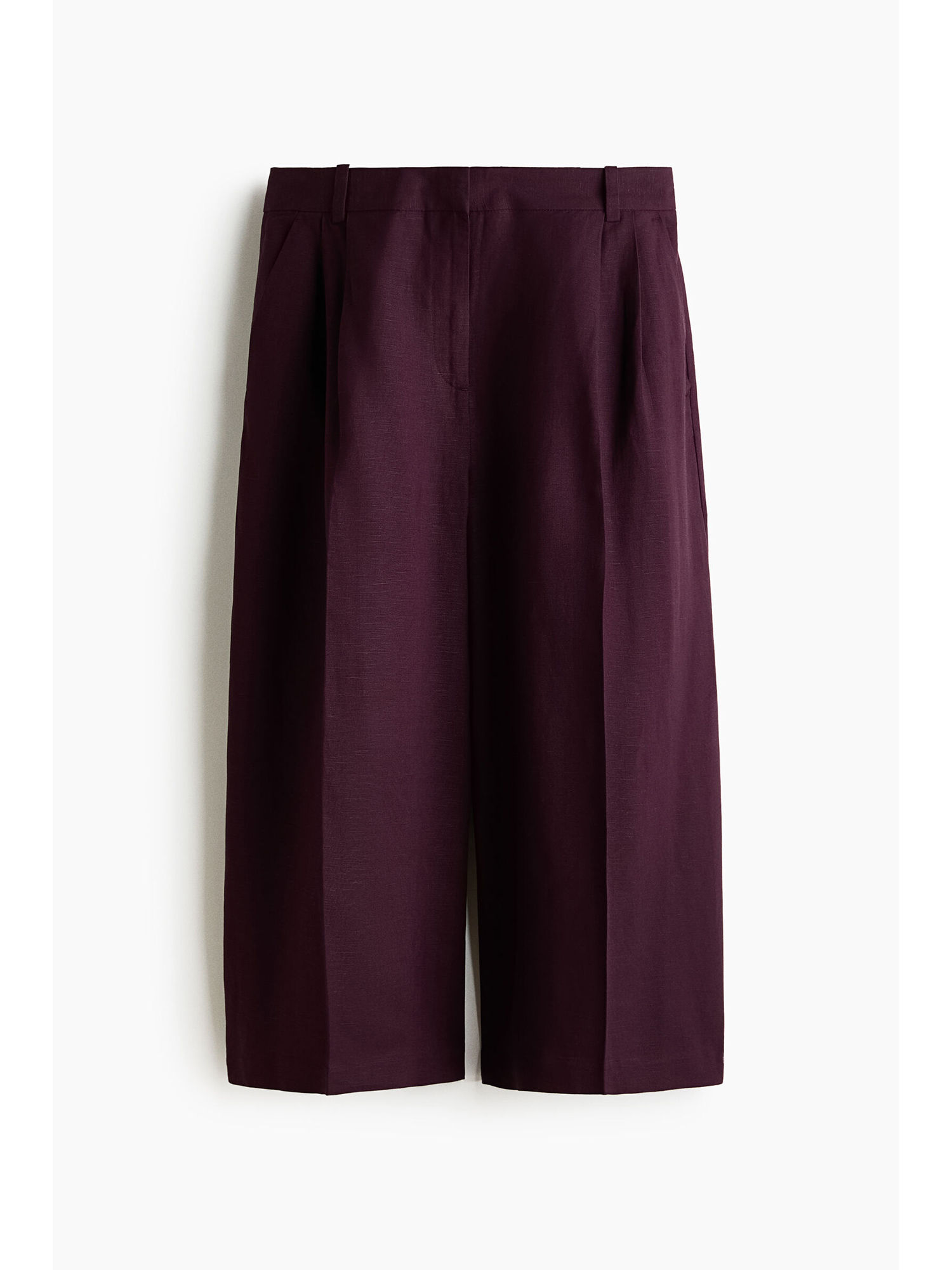 h&m Women Purple Wide linen-blend culottes-picture-46