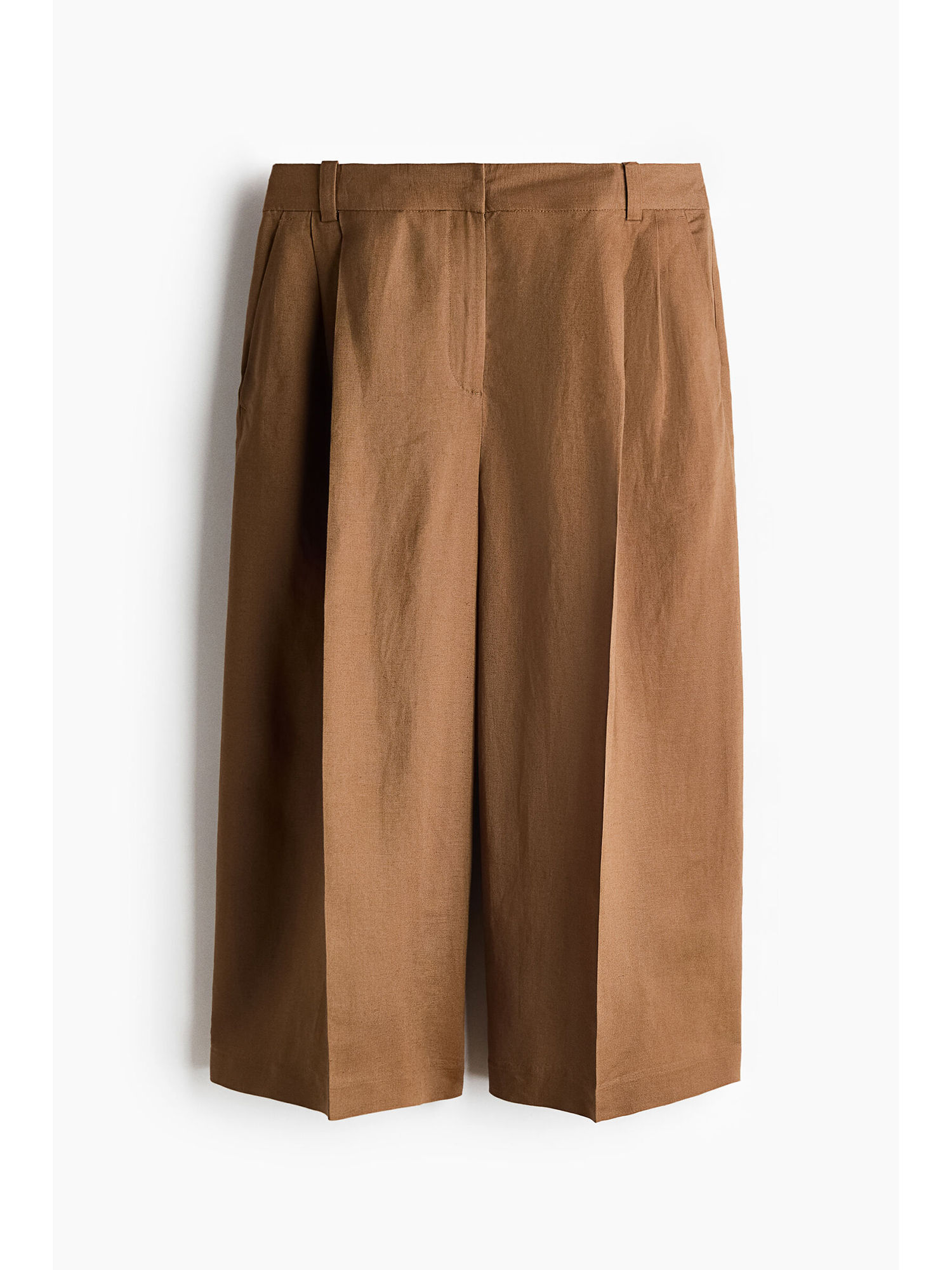 h&m Women Beige Wide linen-blend culottes-picture-47
