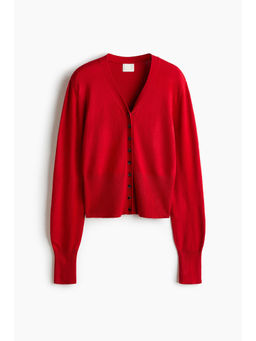 H&M - Women Red Fine-knit cardigan