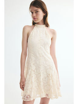 H&M - Women White Godet-pleated lace dress