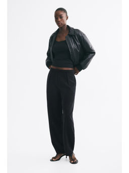H&M - Women Black Viscose-blend barrel trousers