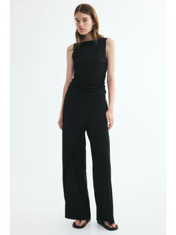 H&M - Women Black Wrap-detail twill trousers