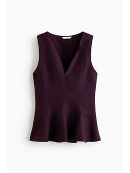 H&M - Women Purple Sleeveless linen-blend top