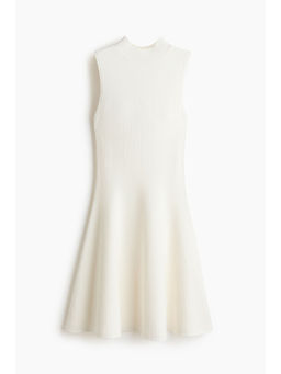 H&M - Women White Knitted flared-skirt dress